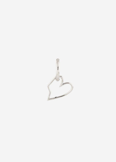 Classic + Small Wired Heart スタ���リングシルバーピアス - アシンメトリック バリハンドメイド