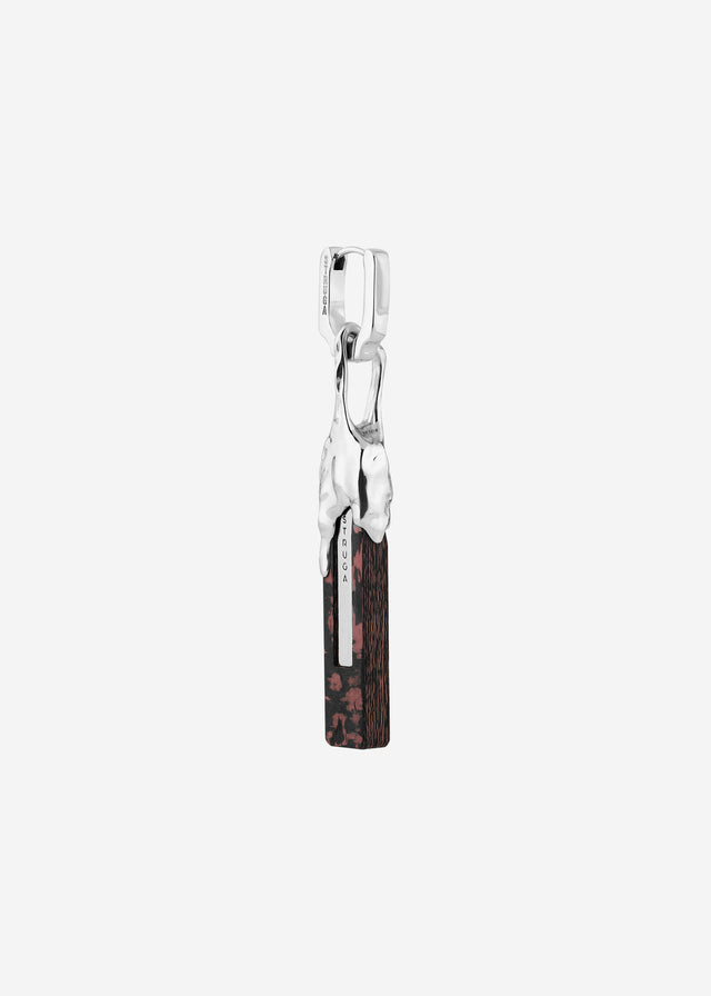 Earring classic or blade + fused mini line bloody