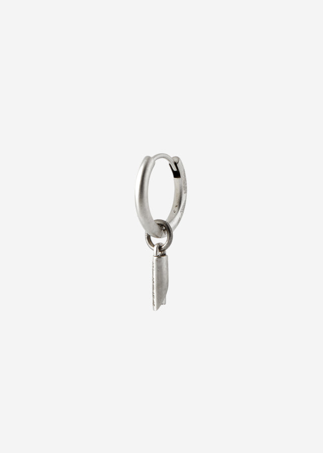 Mono Earring Classic + (S) size cylinder frame with grey tourmaline #15
