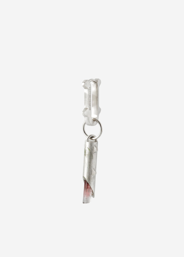 Mono Earring Thorn + (L) size Thorn frame with pink tourmaline #9