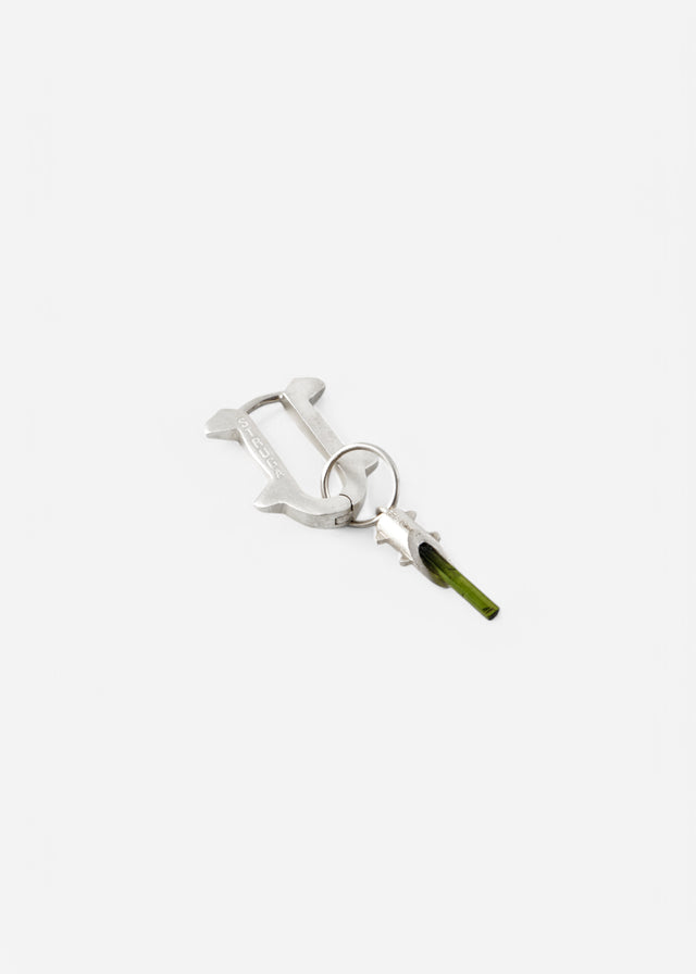 Mono Earring Thorn + (S) size Thorn frame with green tourmaline #8
