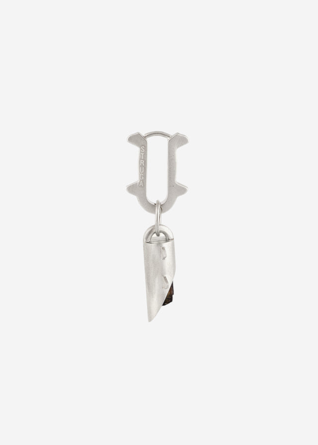 Mono Earring Thorn + (M) size Thorn frame with grey tourmaline #14