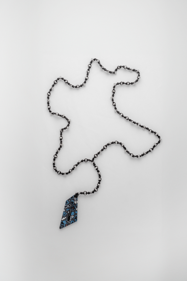 Strugadesign Necklace Asymmetric fused with meteorite Semchan.