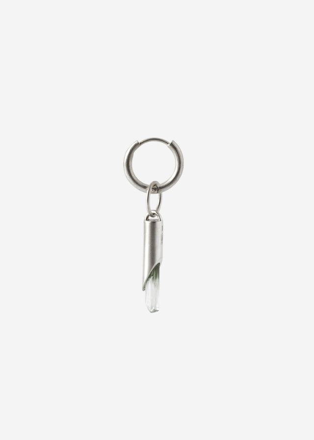 Mono Earring Classic + (M) size cylinder frame with aquamarine #6