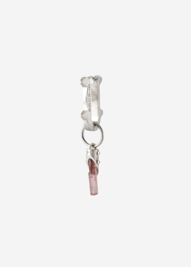Mono Earring Thorn + (S) size Thorn frame with pink tourmaline #3