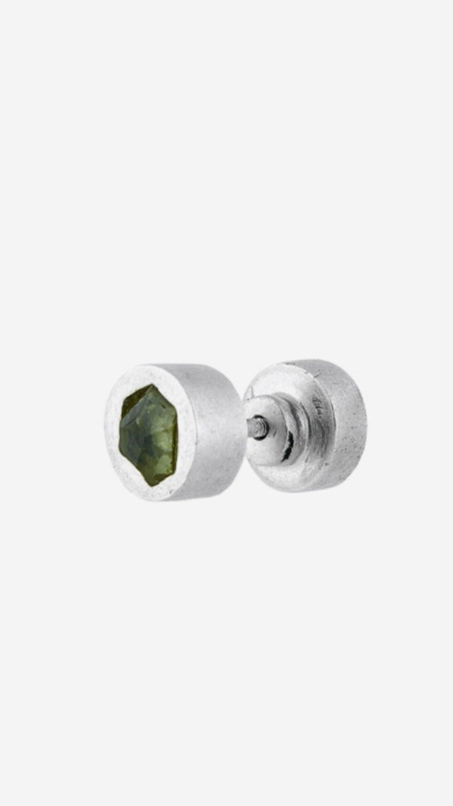 STRUGA Journal — AMULET stud earring: a raw stone set in 925 silver