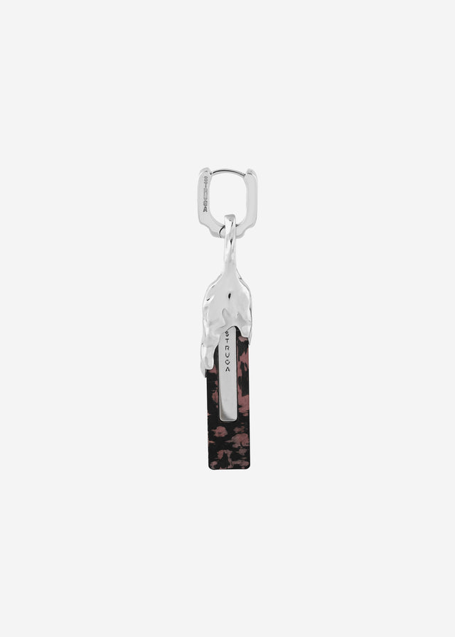 Earring classic or blade + fused mini line bloody