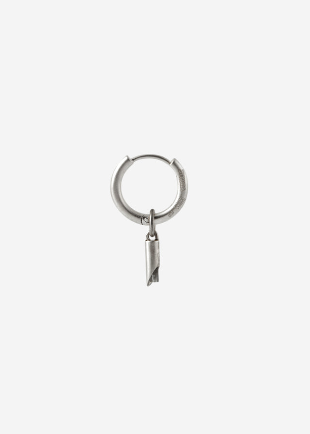 Mono Earring Classic + (S) size cylinder frame with grey tourmaline #15