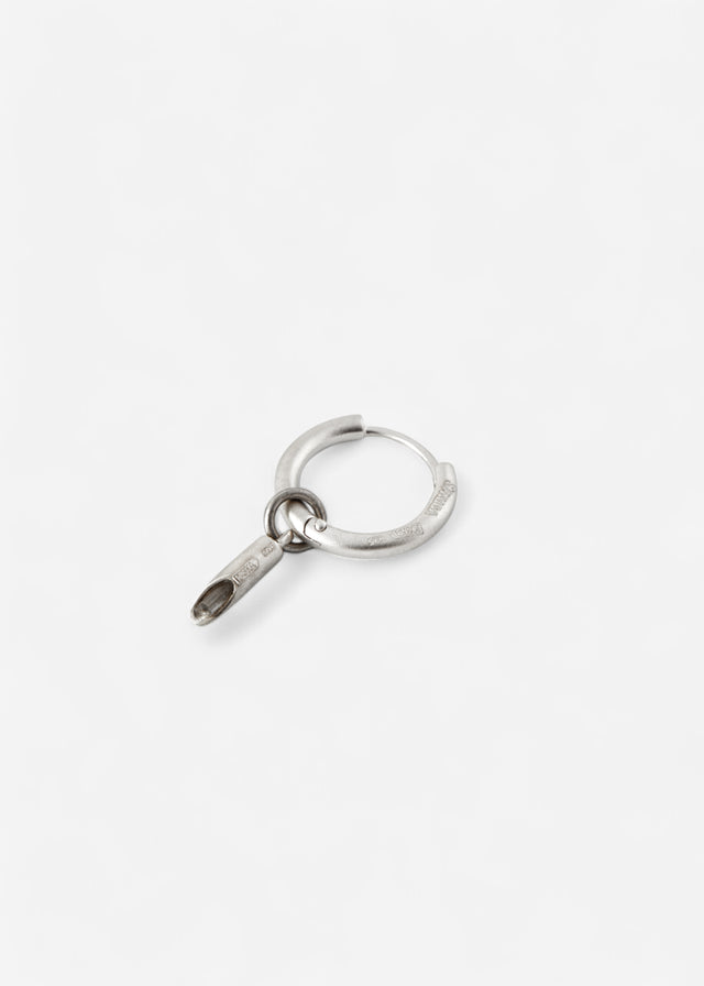 Mono Earring Classic + (S) size cylinder frame with grey tourmaline #15