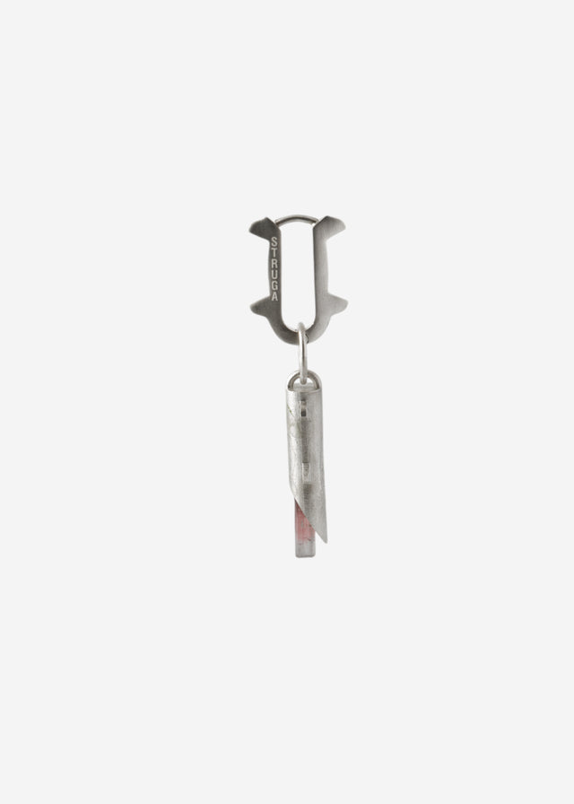 Mono Earring Thorn + (L) size Thorn frame with pink tourmaline #9