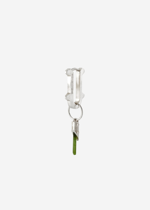 Mono Earring Thorn + (S) size Thorn frame with green tourmaline #8