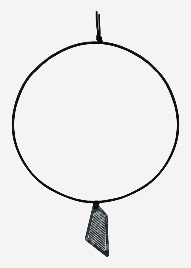 STRUGA Signature Asymmetric Arctic Silver Necklace - deconstructed sterling silver necklace handcrafted Bali - view 3