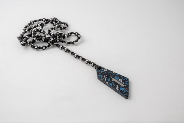 Strugadesign Necklace Asymmetric fused with meteorite Semchan.