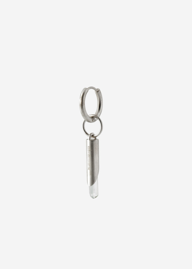 Mono Earring Classic + (M) size cylinder frame with aquamarine #6