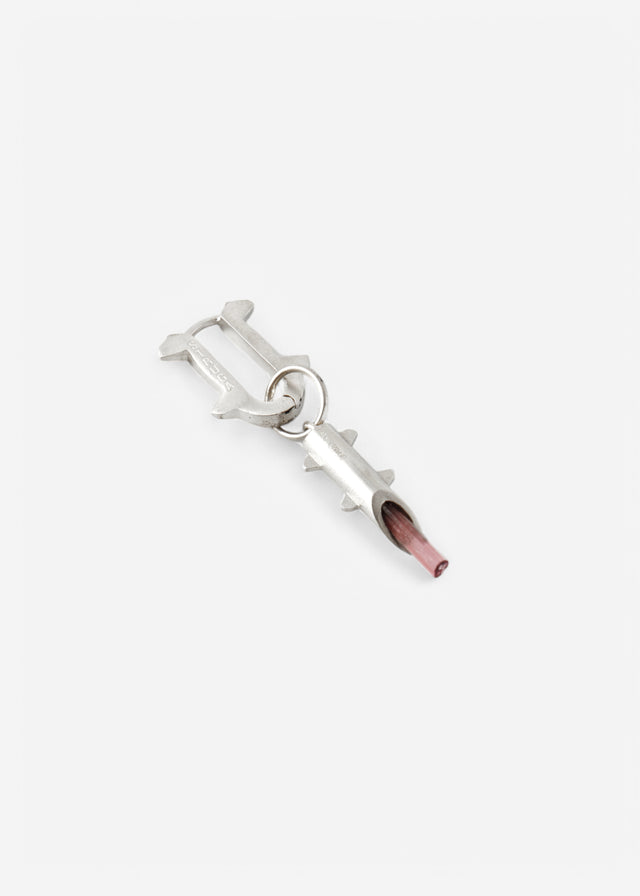 Mono Earring Thorn with (M) size Thorn frame pink quartz