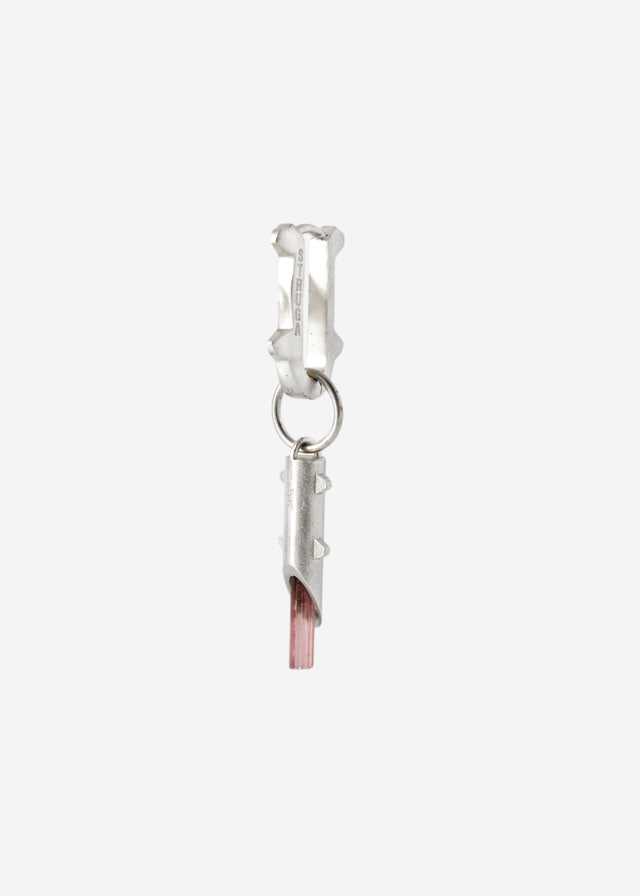 Mono Earring Thorn with (M) size Thorn frame pink quartz