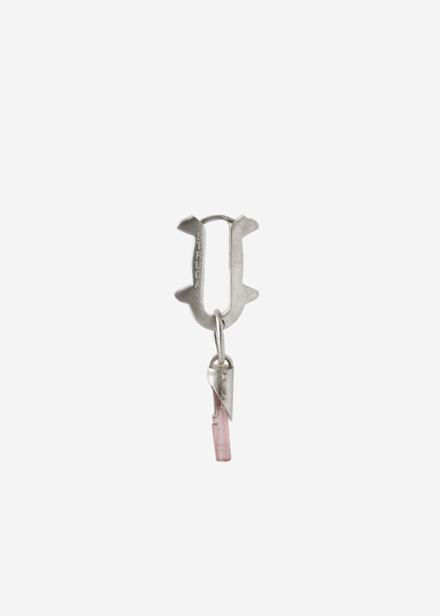 Mono Earring Thorn with (S) size Thorn frame pink quartz